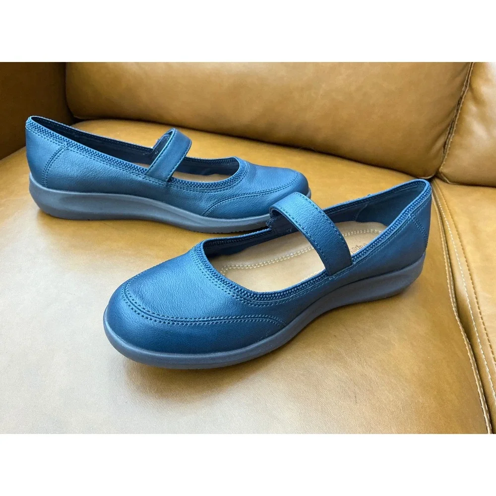 Baretraps Joesie Mary Jane Shoes Womens 7.5 Denim Blue Comfort Flats